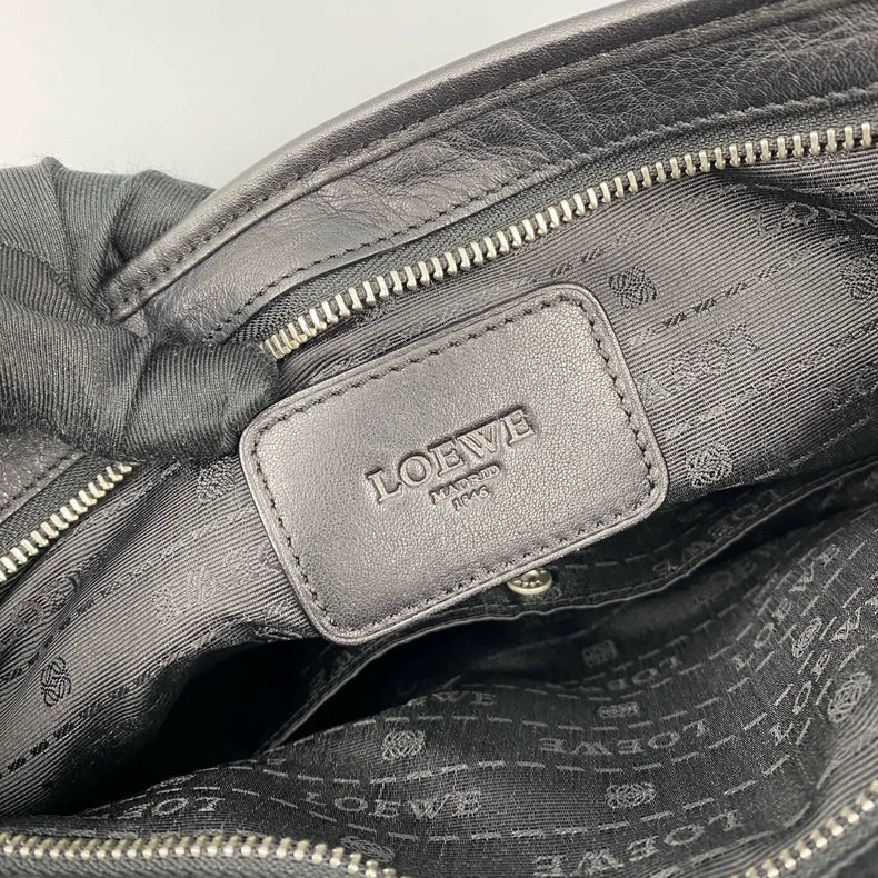 Loewe Black Leather Shoulder Bag