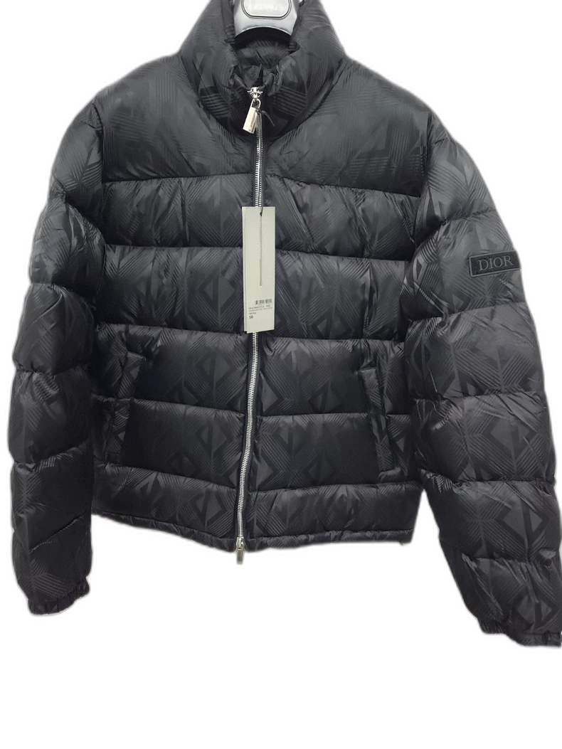 Classic Dior Diamond Pattern Puffer Jacket