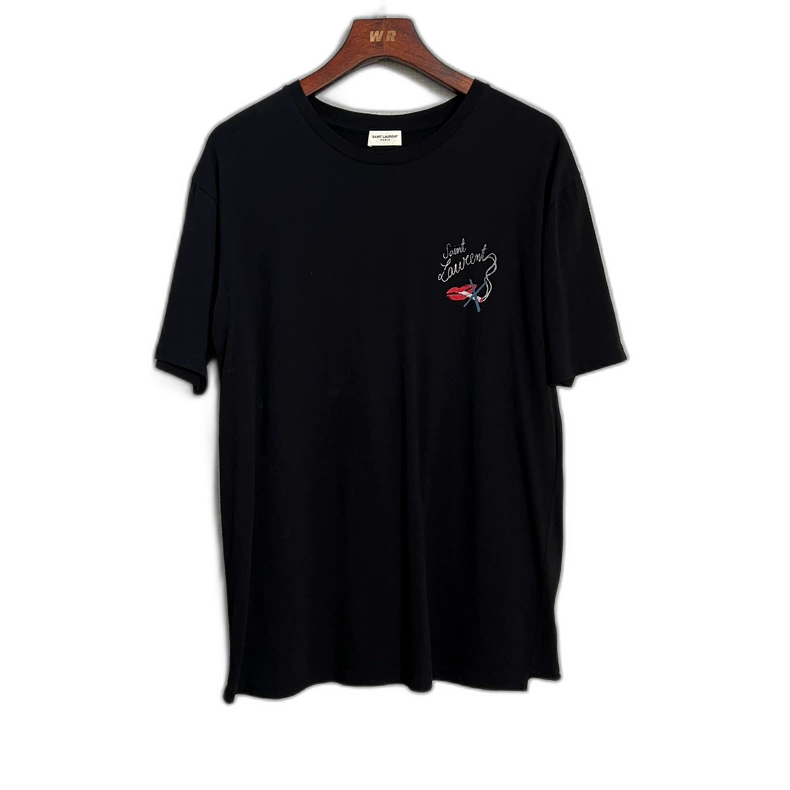 Saint Laurent Black Logo Short Sleeve T-Shirt