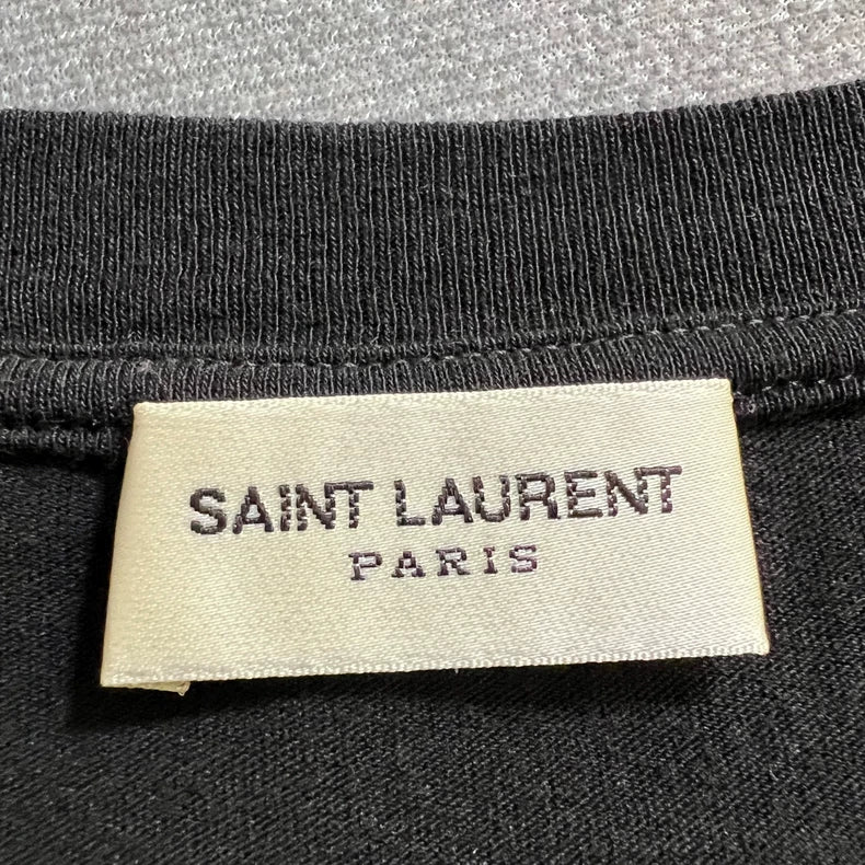 Saint Laurent Black Logo Short Sleeve T-Shirt