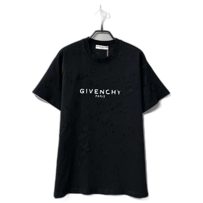 Givenchy Logo Distressed Short Sleeve T-Shirt
