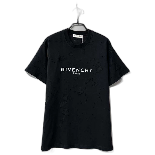Givenchy Logo Distressed Short Sleeve T-Shirt