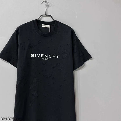 Givenchy Logo Distressed Short Sleeve T-Shirt