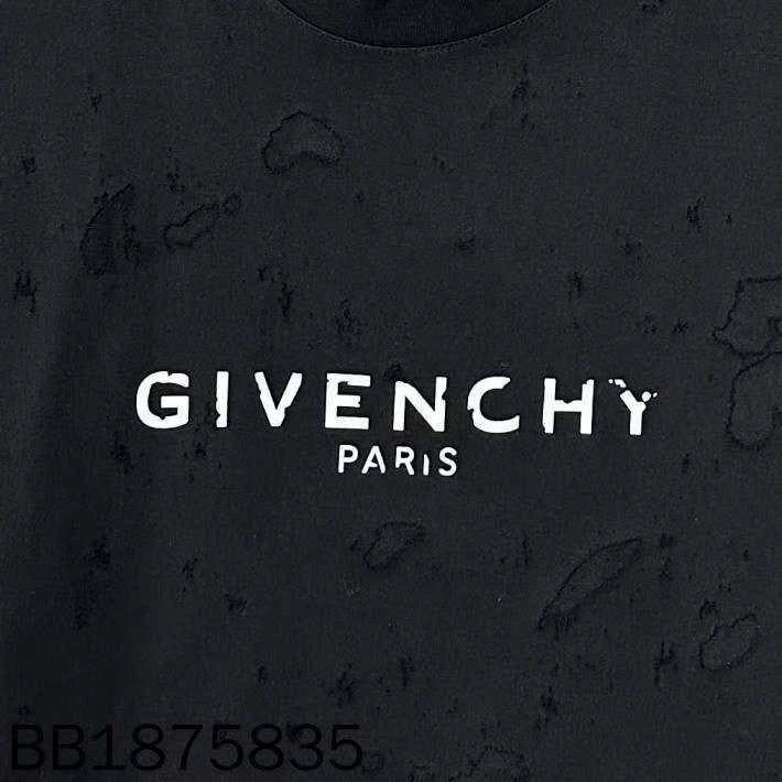 Givenchy Logo Distressed Short Sleeve T-Shirt