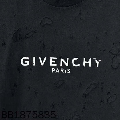 Givenchy Logo Distressed Short Sleeve T-Shirt