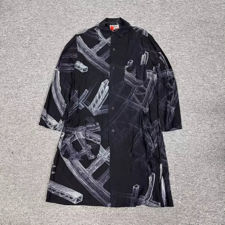 Yohji Yamamoto Long Shirt in Black Design