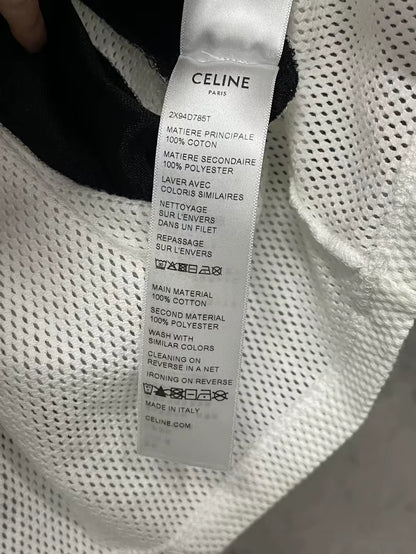 Celine Black and White Mesh Short Sleeve