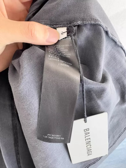 Balenciaga Black Flamed Letter Short Sleeve T-shirt