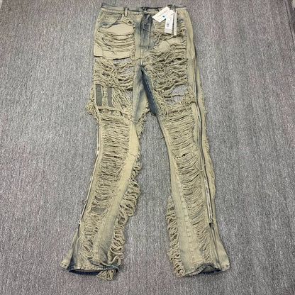 Rick Owens Distressed Washed Denim Jeans