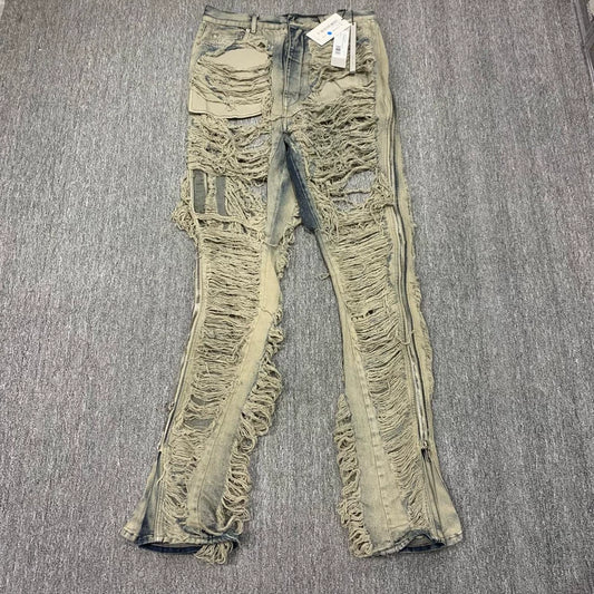 Rick Owens Distressed Washed Denim Jeans