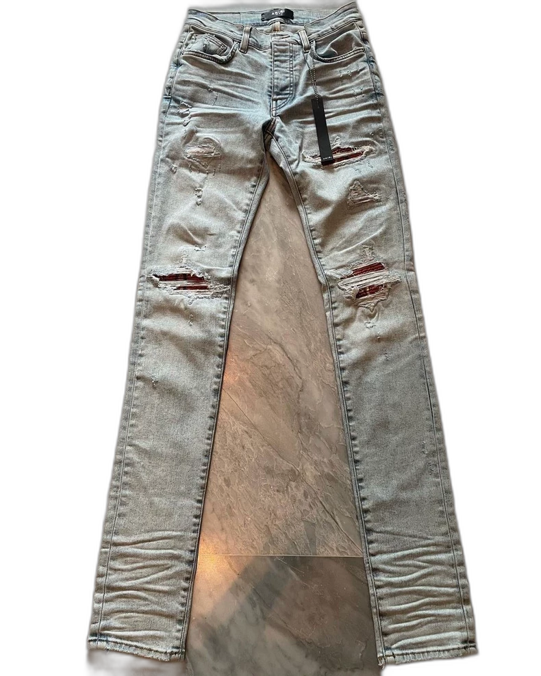 Amiri Orange Tie-Dye Patchwork Denim Pants
