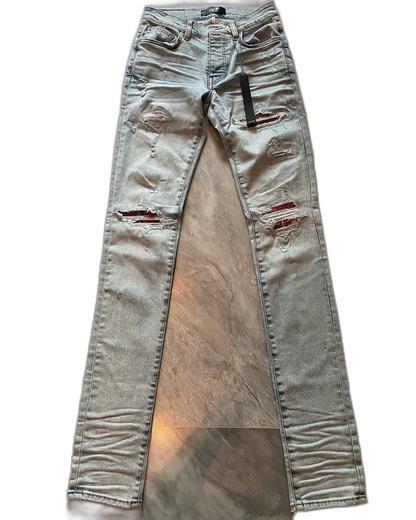 Amiri Orange Tie-Dye Patchwork Denim Pants