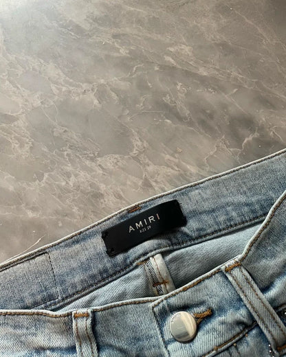 Amiri Orange Tie-Dye Patchwork Denim Pants