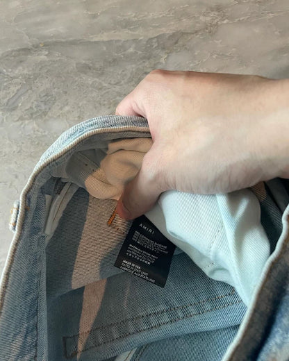 Amiri Orange Tie-Dye Patchwork Denim Pants