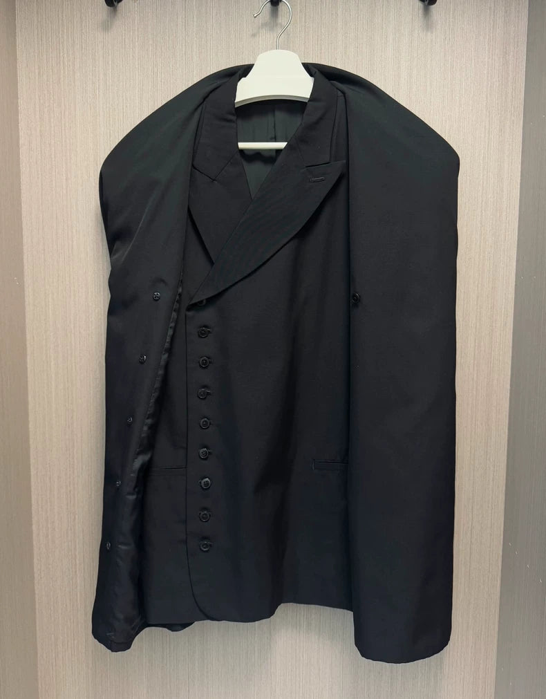 Yohji Yamamoto Double Scarf Collar Suit