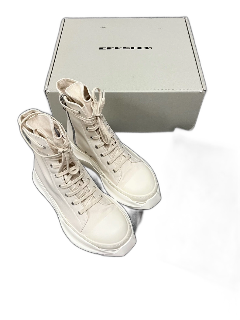 Rick Owens High-Top Sneakers in Cream Color-yf
