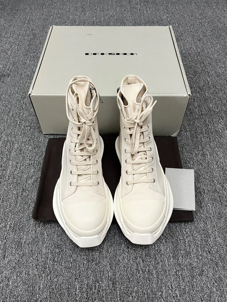 Rick Owens High-Top Sneakers in Cream Color-yf