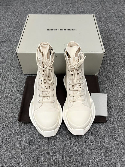 Rick Owens High-Top Sneakers in Cream Color-yf