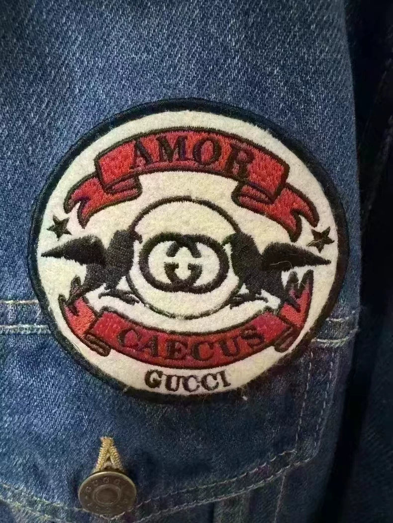 Gucci Shearling Collar Denim Jacket-yf