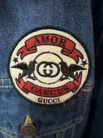 Gucci Shearling Collar Denim Jacket-yf