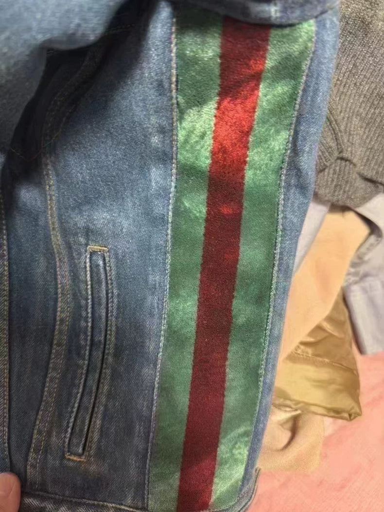 Gucci Shearling Collar Denim Jacket-yf