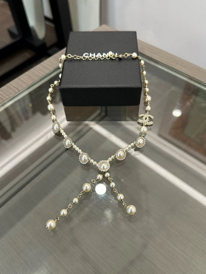 Chanel Pearl and Crystal Necklace