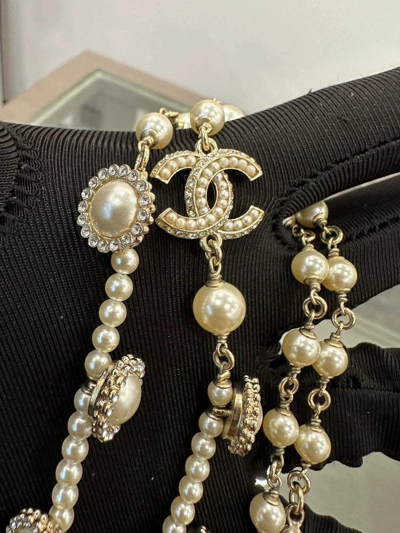 Chanel Pearl and Crystal Necklace