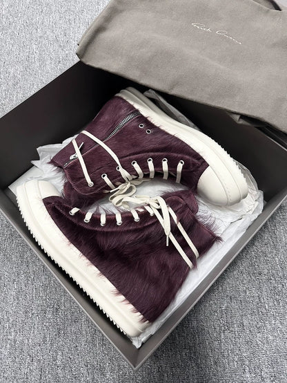 Rick Owens Purple High-Top Sneakers-yf
