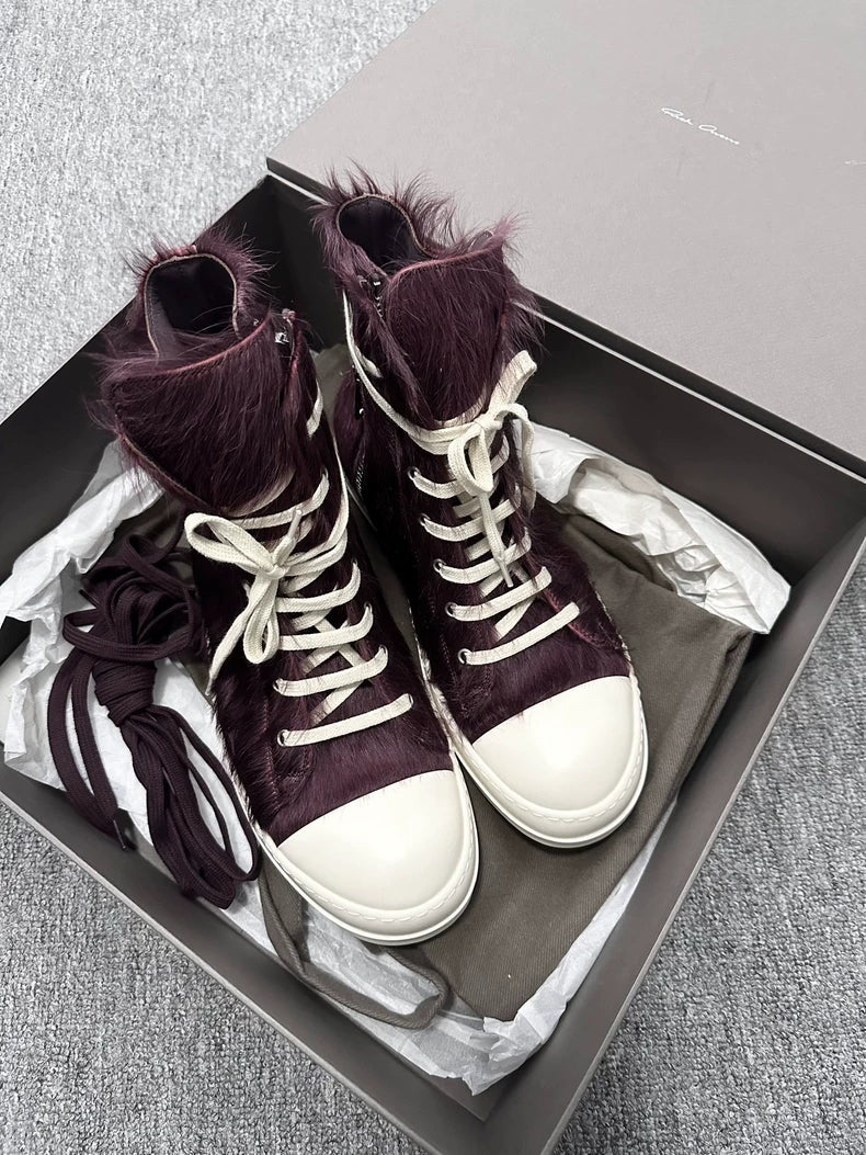 Rick Owens Purple High-Top Sneakers-yf