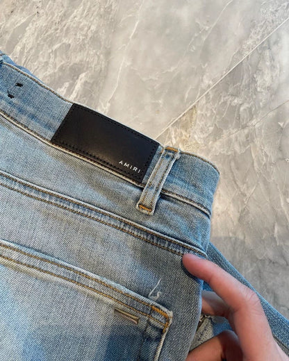 Blue Watercolor Denim Thrash MX1 Pants