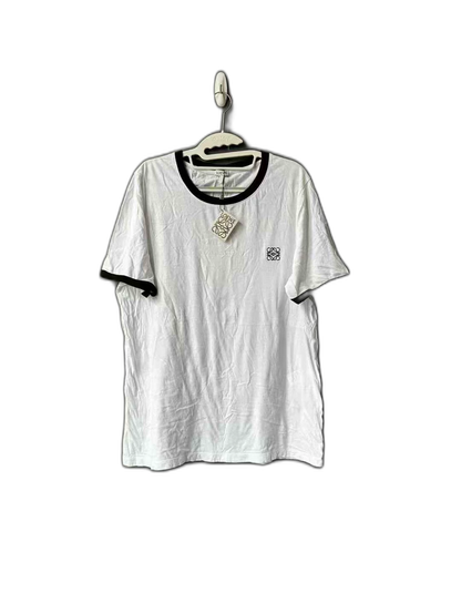Loewe Black White Embroidered Logo Tee