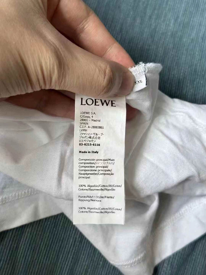 Loewe Black White Embroidered Logo Tee