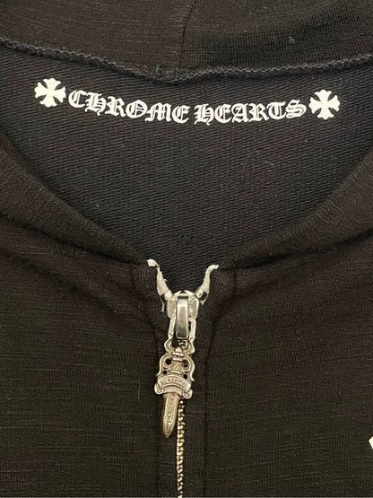 Chrome Hearts Black Hoodie with Flag Design