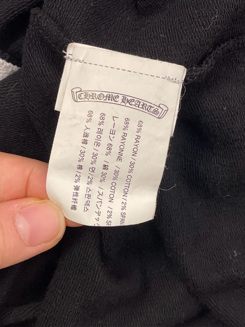 Chrome Hearts Black Hoodie with Flag Design