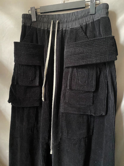 Rick Owens Double Ring Corduroy Wide-Leg Pants
