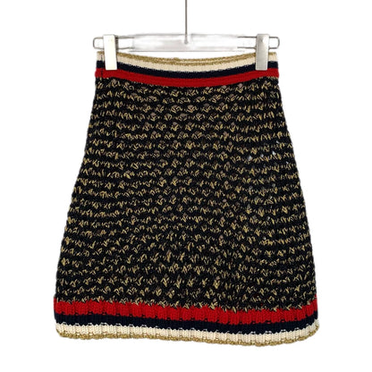 Gucci Color Block Knitted Cotton Skirt