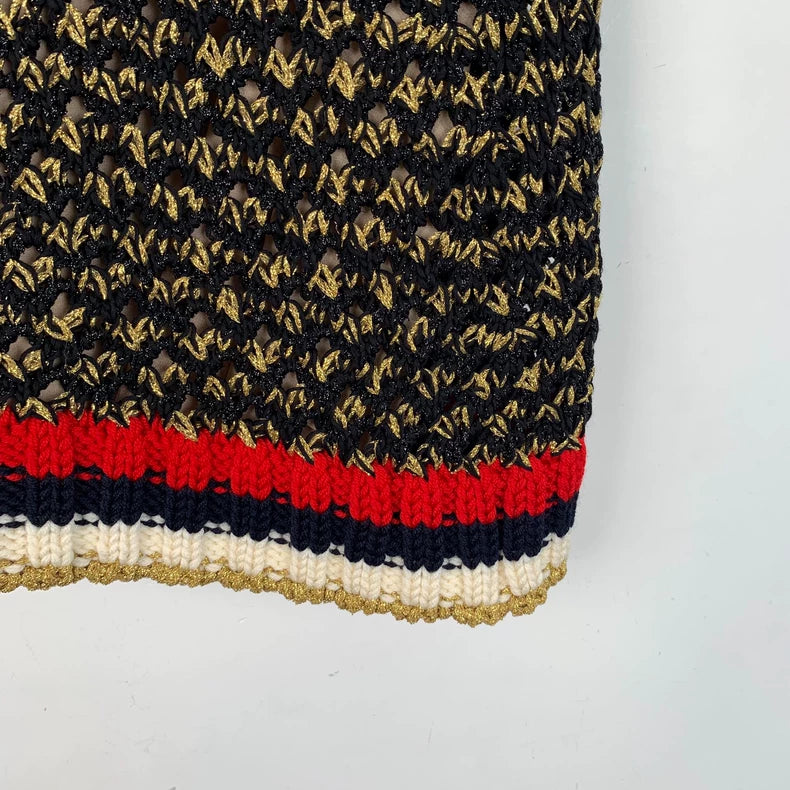 Gucci Color Block Knitted Cotton Skirt