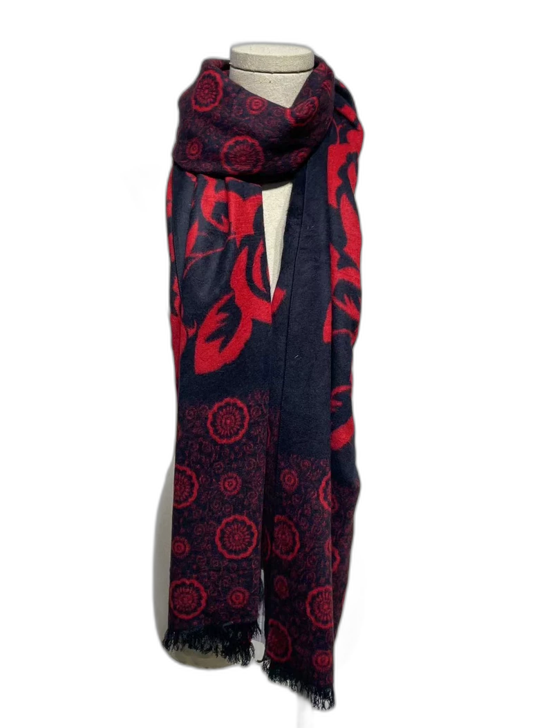 Vintage Chanel Rose Pattern Scarf