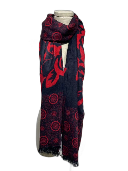 Vintage Chanel Rose Pattern Scarf