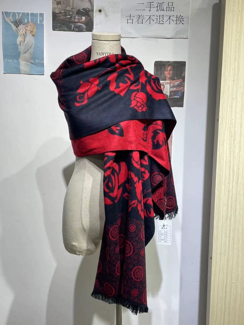 Vintage Chanel Rose Pattern Scarf