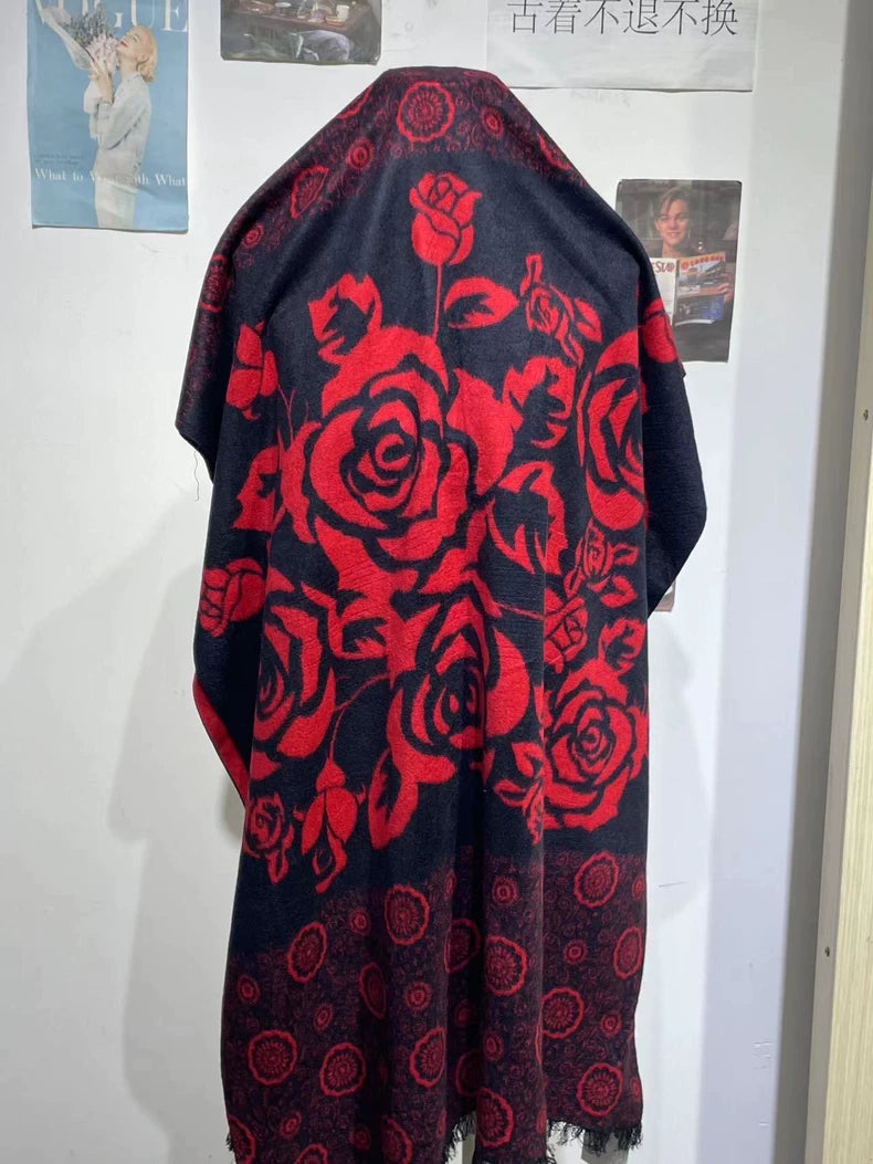 Vintage Chanel Rose Pattern Scarf