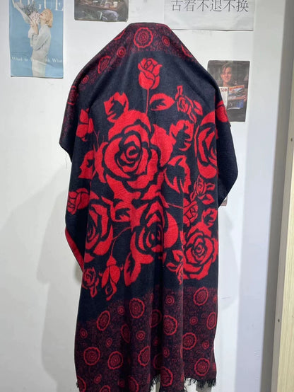 Vintage Chanel Rose Pattern Scarf