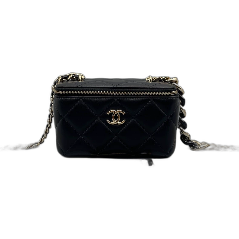Chanel Quilted Leather Makeup Bag