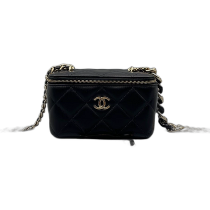 Chanel Quilted Leather Makeup Bag