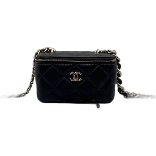 Chanel Quilted Leather Makeup Bag