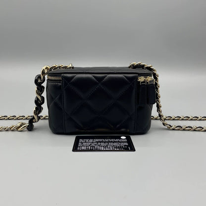 Chanel Quilted Leather Makeup Bag