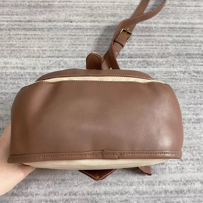 Prada Mini Canvas Bag with Brown Leather-zp