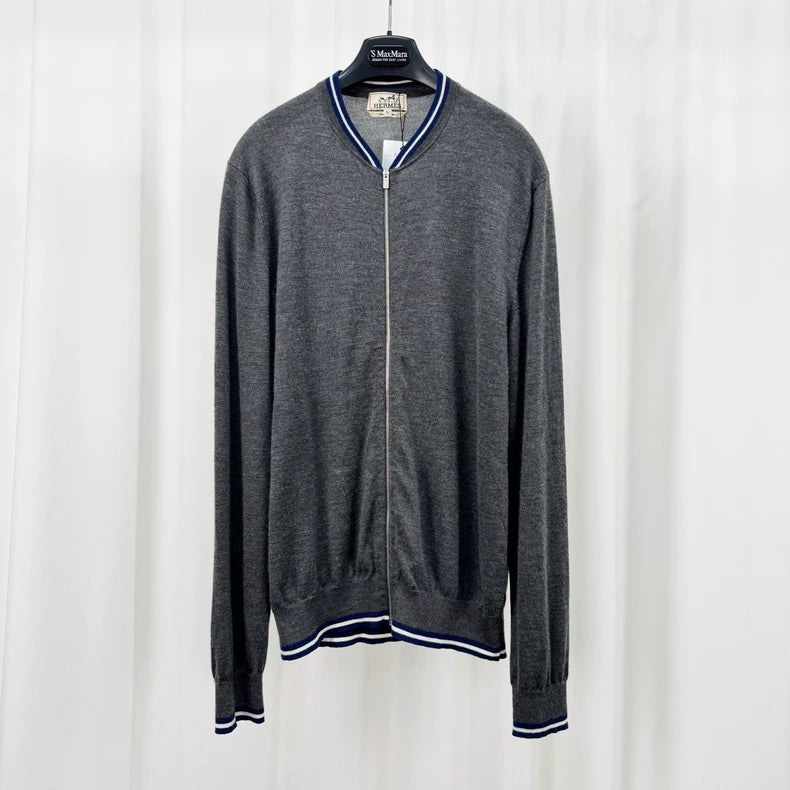 Hermes Cashmere Zip Knit Jacket-yf