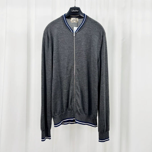 Hermes Cashmere Zip Knit Jacket-yf