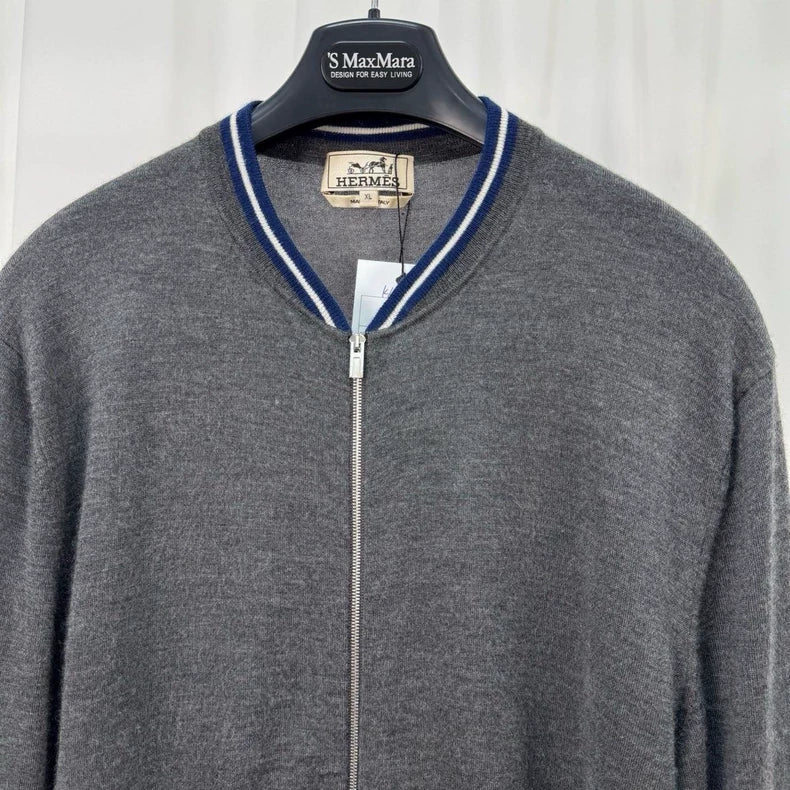 Hermes Cashmere Zip Knit Jacket-yf